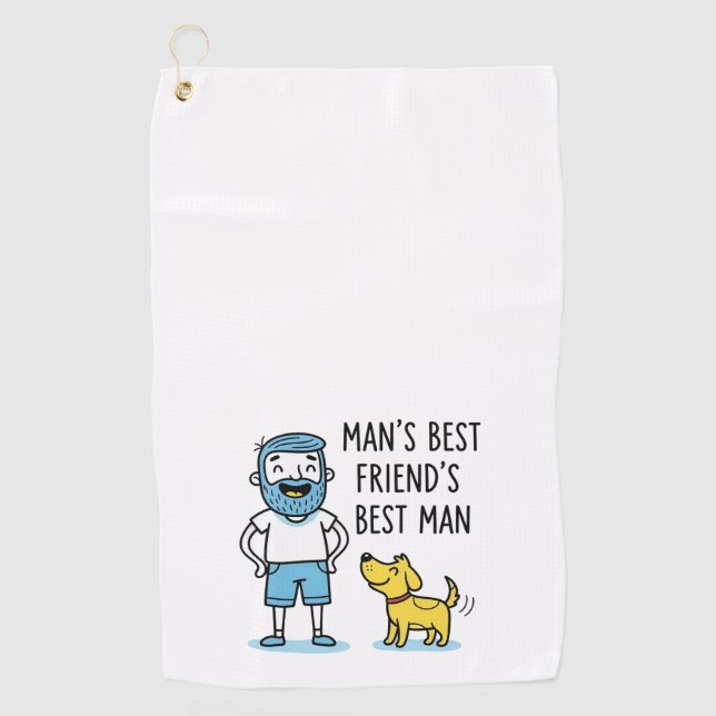 Man's Best Friend's Man Dog Dad Father's Day Golf Towel (Front)
