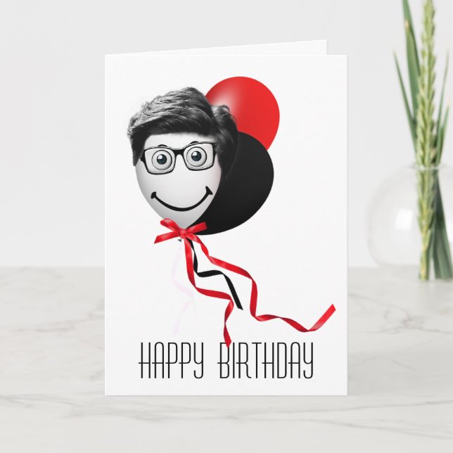 Man's Birthday Balloons Card (Front)