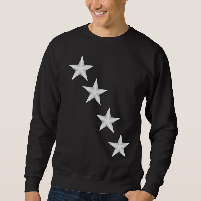 Man's Black Swearshirt With Diagonal Stars Sweatshirt (Front)