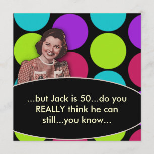 Mans Funny Retro 50th Birthday Party Invitation