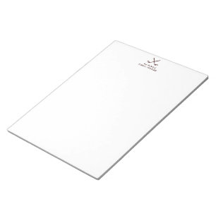 Man's Golf Clubs Stationary Notepad in Brown