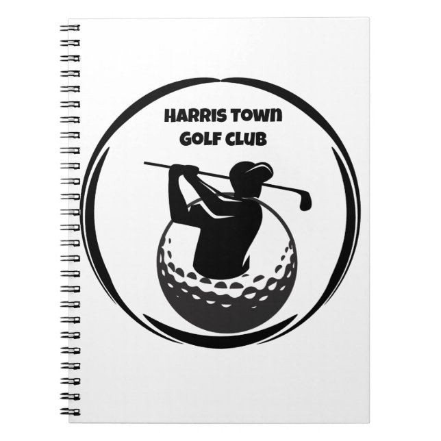 Man's Golf swing & Golf ball Notebook (Front)