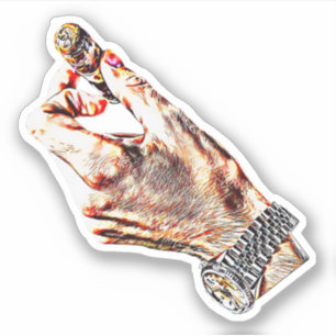 mans hand holding cigar digital art painting