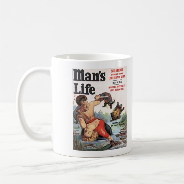 Man's Life Turtle Cover Mug (Left)