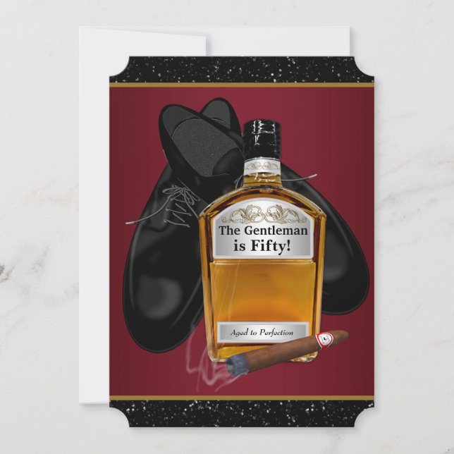 Mans Whiskey Aged To Perfection Birthday Party Invitation (Front)