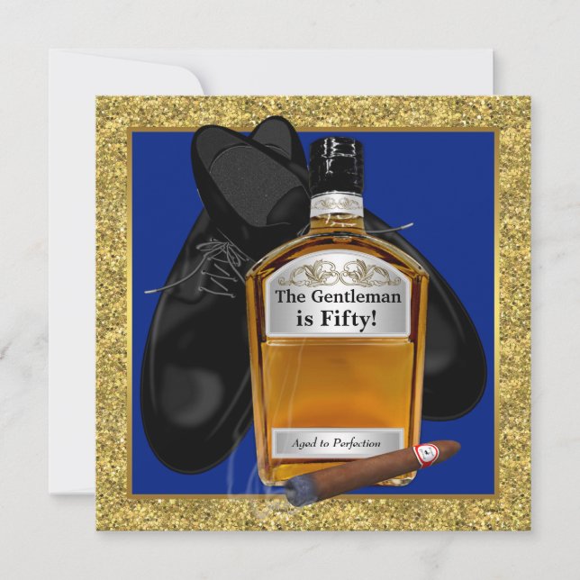 Mans Whiskey Birthday Party Invitation (Front)