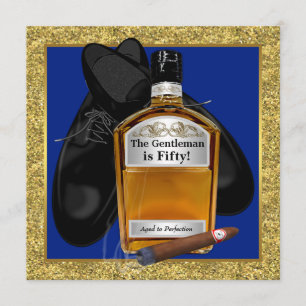 Mans Whiskey Birthday Party Invitation