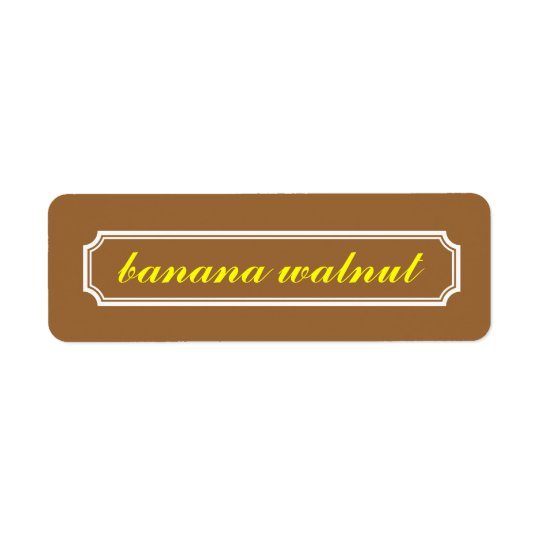 Mansard Border Flavour Label, Banana Walnut Return Address Label