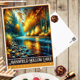 Mansfield Hollow Lake, Connecticut Painting Postcard