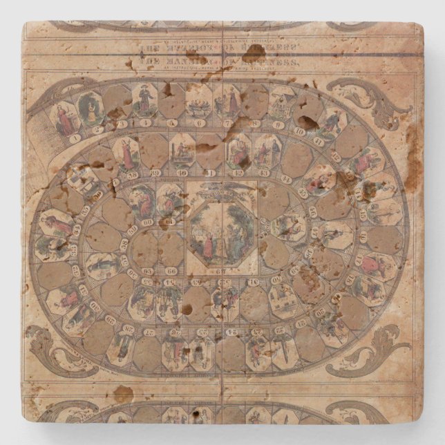 Mansion of Happiness – old game Stone Coaster (Front)