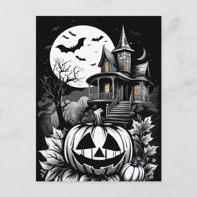 Mansion of Shadows, Halloween Chills Postcard (Front)