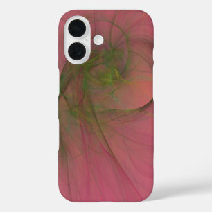 Manta abstract green and pink art iPhone 16 case
