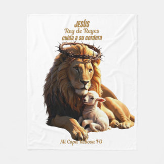 Manta de León Jesús Rey de Reyes - Cobertor Fleece Blanket