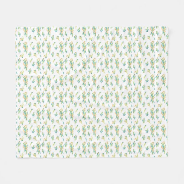 Manta "Flores del Campo" Fleece Blanket (Front (Horizontal))