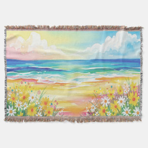 Manta playa de mi vida throw blanket