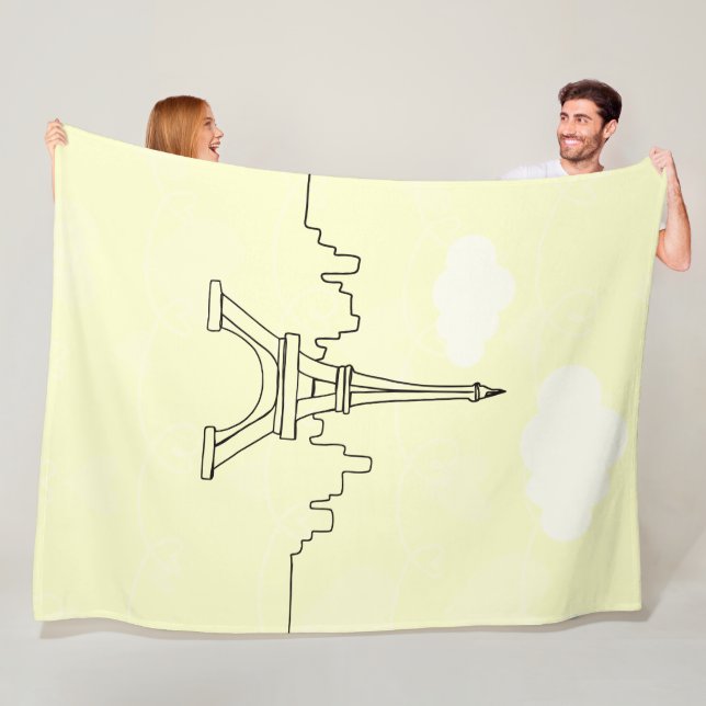 Manta Polar Eiffel Tower Fleece Blanket (In Situ)