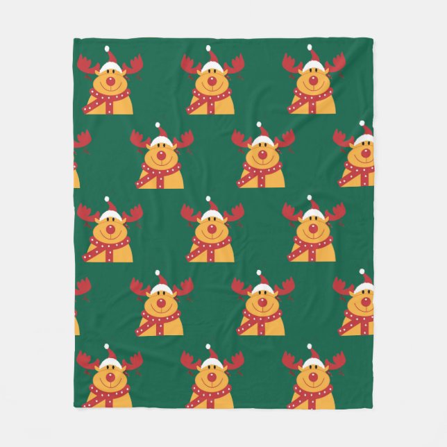 Manta Polar "Reno Nariz Roja" Fleece Blanket (Front)