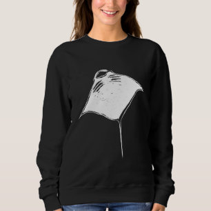 Manta Ray Art Sketch Clothes Scuba Diver Manta Ray Sweatshirt