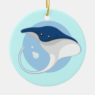 Manta Ray Ceramic Tree Decoration