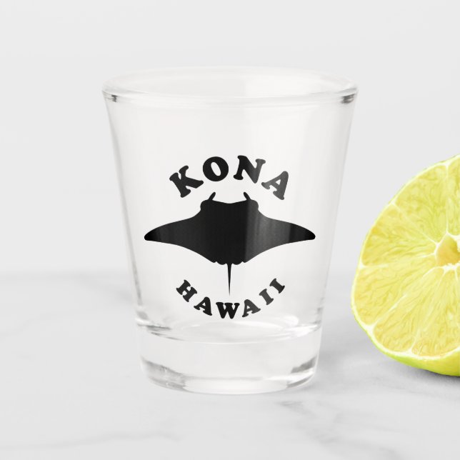 Manta Ray Diving in Kona, Hawaii Shot Glass (Front)