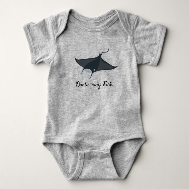 Manta Ray Fish Baby Bodysuit (Front)