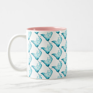 Manta Ray Mug, Ocean Themed Gift Two-Tone Coffee Mug