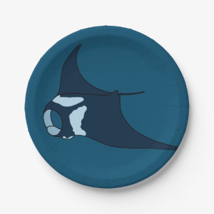 Manta Ray Paper Plate