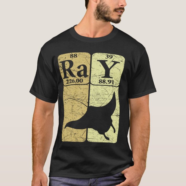 Manta Ray Periodic Table Elements Stingray T-Shirt (Front)