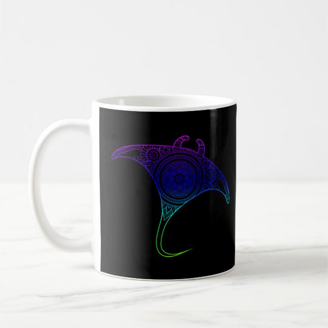 Manta Ray Scuba Diving Freediving Spirit Dive Ocea Coffee Mug (Left)