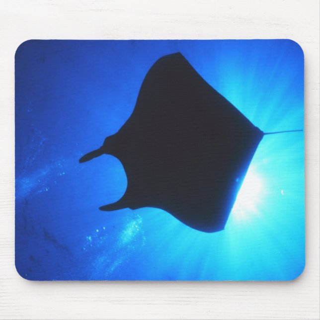 Manta Ray Silhouette Mouse Pad (Front)