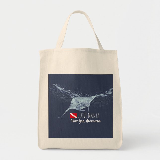 Manta ray silhouette tote bag (Front)