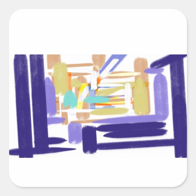 manta ray summer joy square sticker (Front)