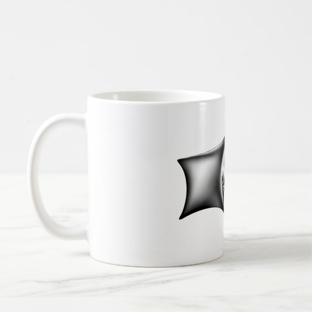 Manta Ray T-Shirt - Realistic Black & White Design Coffee Mug (Left)