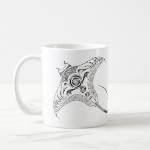 Manta Ray Tribal Dotwork Mug