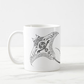 Manta Ray Tribal Dotwork Mug