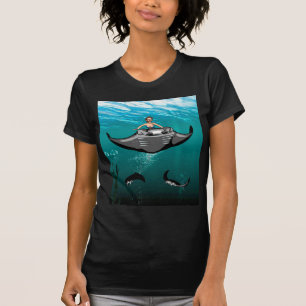 Manta Ray with mermaid T-Shirt