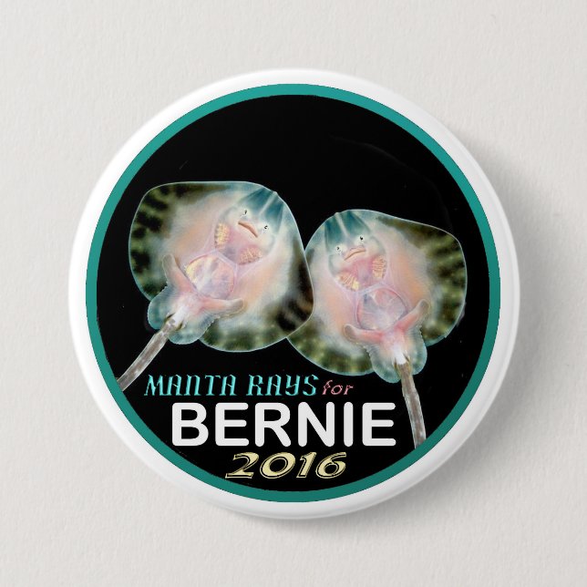 Manta Rays for Bernie 7.5 Cm Round Badge (Front)