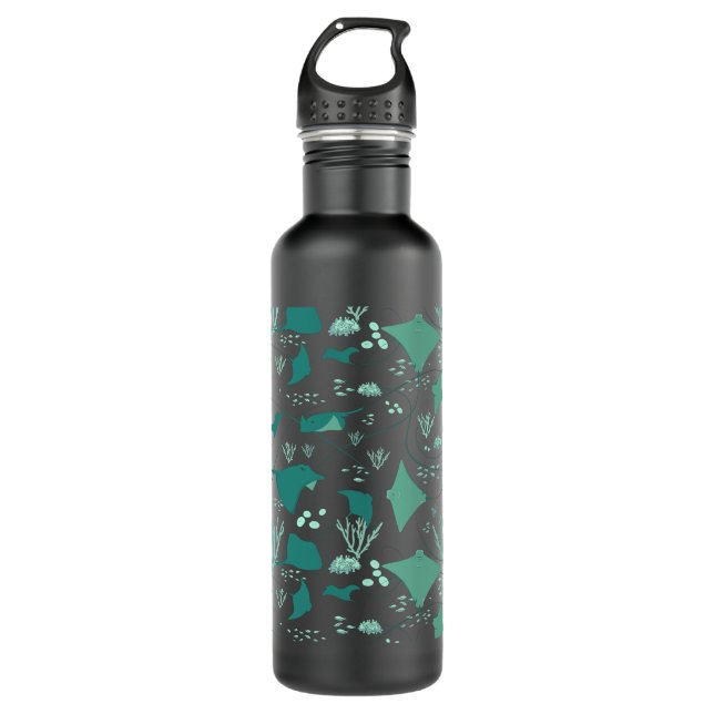 Manta Rays Underwater Scuba Diving Themed 710 Ml Water Bottle (Front)