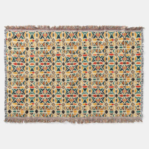  Mantas Geometric Watercolor Mosaic Throw Blanket