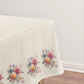 Mantel Beige Flores to Celebrate Tablecloth