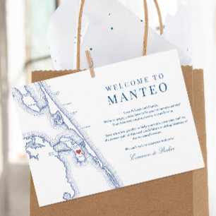 Manteo NC Outer Banks Wedding Welcome Itinerary Thank You Card