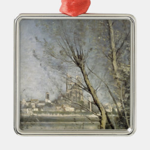 Mantes, View of the Cathedral and Town Metal Ornament
