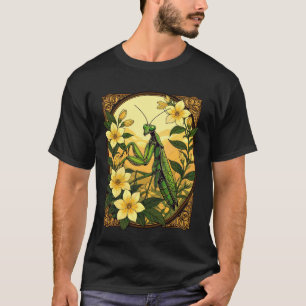 Mantis and Yellow Jasmine Flowers T-Shirt