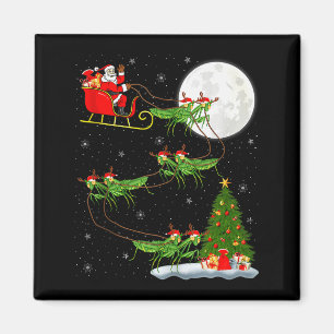 Mantis Insect Santa Sleigh Flying Funny Magical Ch Magnet