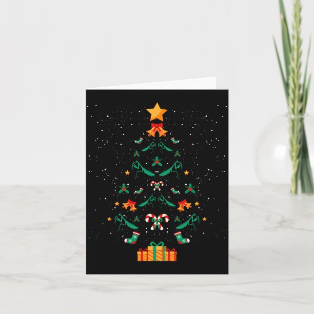 Mantis Praying Mantis Insect Christmas Tree Xmas L Card (Front)