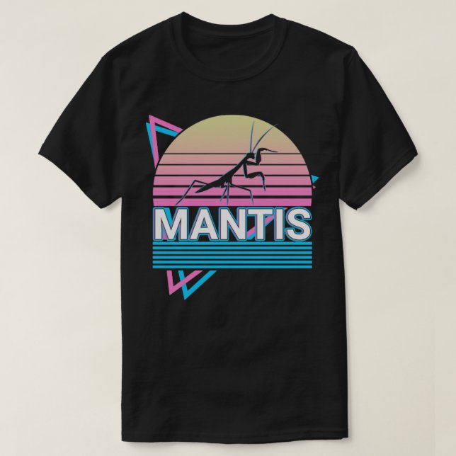 Mantis Praying Mantis Retro Gift T-Shirt (Design Front)