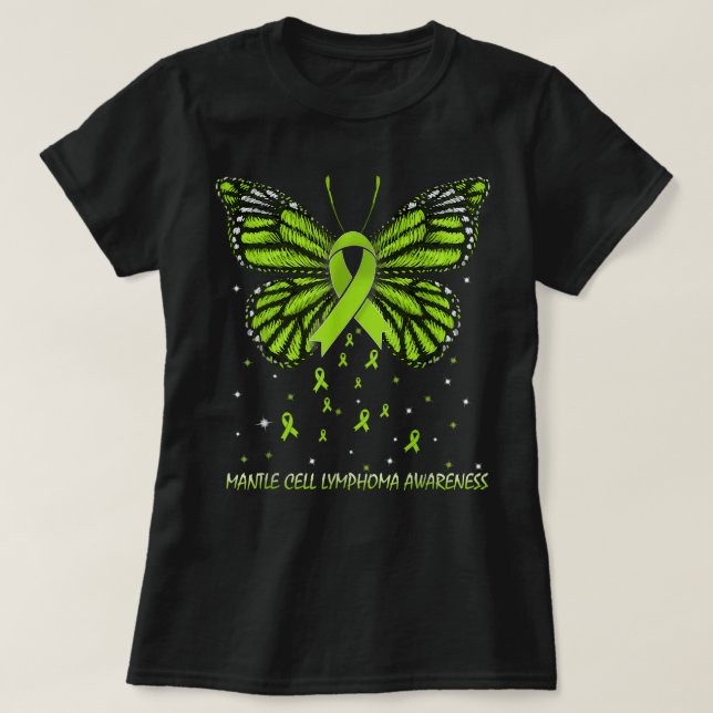 Mantle Cell Lymphoma Awareness Butterfly  T-Shirt (Design Front)