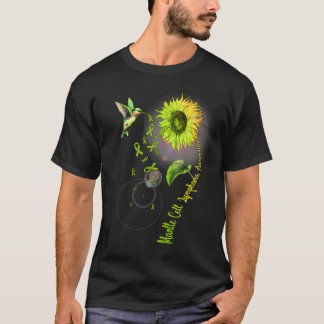 Mantle Cell Lymphoma Sunflower Hummingbird  T-Shirt