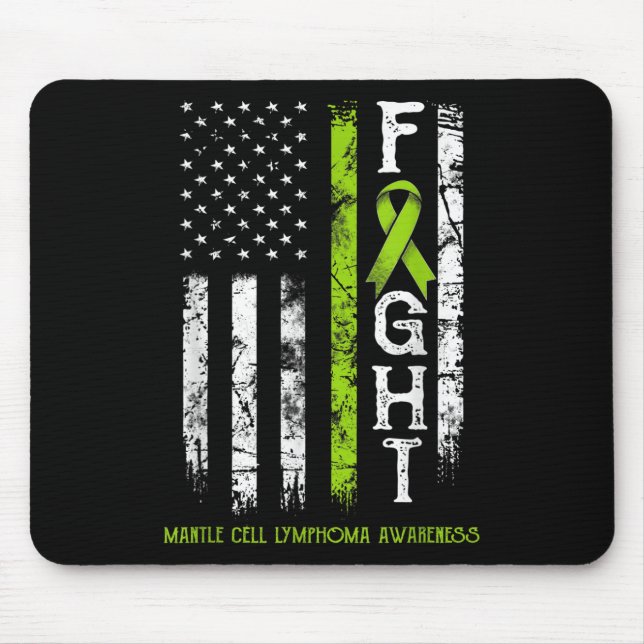 Mantle Cell Lymphoma Warrior Us Flag  Mouse Pad (Front)