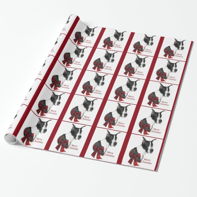 Mantle Great Dane Christmas Wrapping Paper (Unrolled)